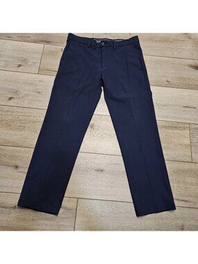 Haggar Cool 18 Pro Navy Blue Pants Men’s 36x32 Straight Fit Flat Front
